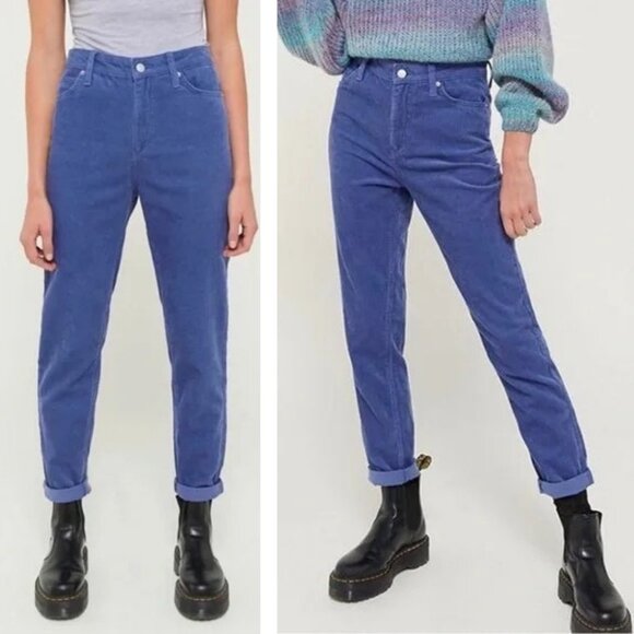 BDG Mom High Rise Corduroy Blue Pants Size 25 - Picture 1 of 7